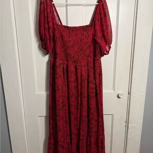 Torrid pink and brown Floral Dress